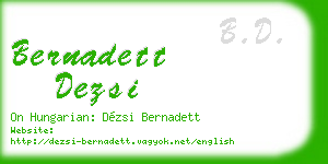 bernadett dezsi business card